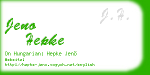 jeno hepke business card